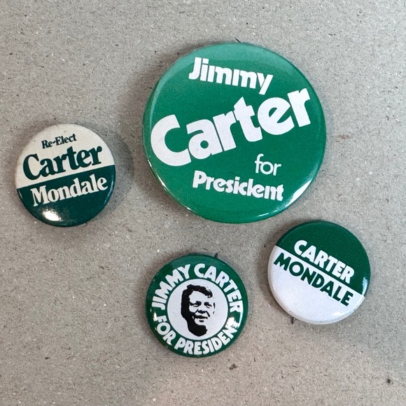 Carter Mondale Vintage Political Pinback Buttons - Picture 1 of 9
